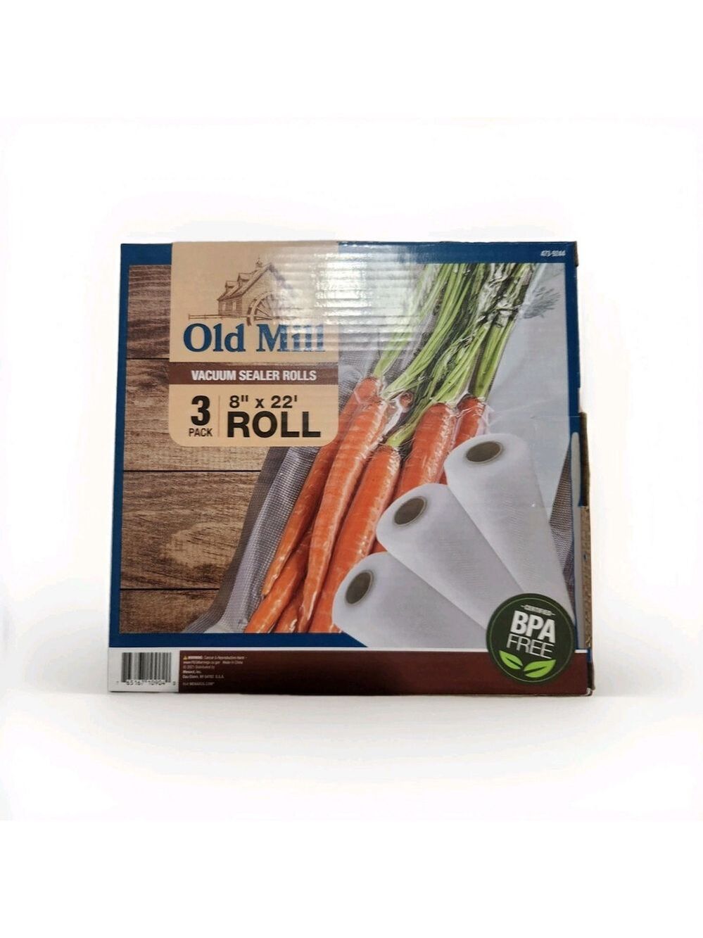 Old MILL 3 Rolls Of Vacuum Seal Bags 8x22in NEW